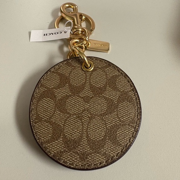 Coach Signature Coach Logo Mirror Key Fob Bag Charm - NWT - Picture 1 of 5